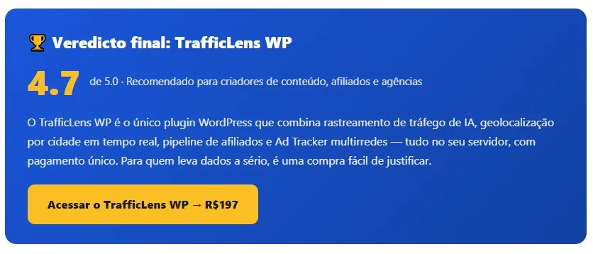 Veredicto final: TrafficLens WP